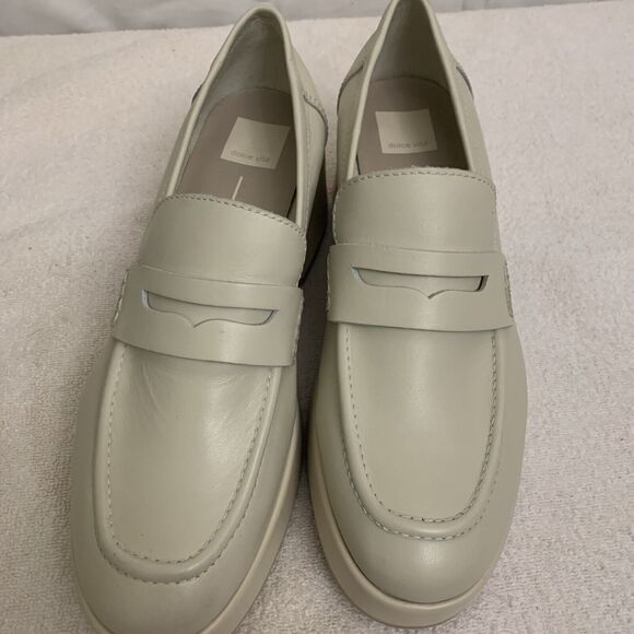 Dolce Vita Yanni Leather Loafers Womens 10 Ivory Platform New - Picture 4 of 9
